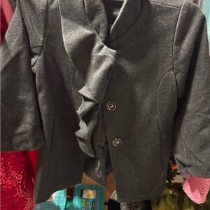 Gray Kids Ruffle Coat
